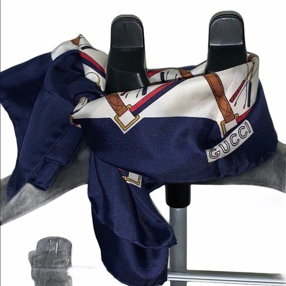 GUCCI LACROSSE SILK SCARF - VINTAGE - Picture 3 of 8